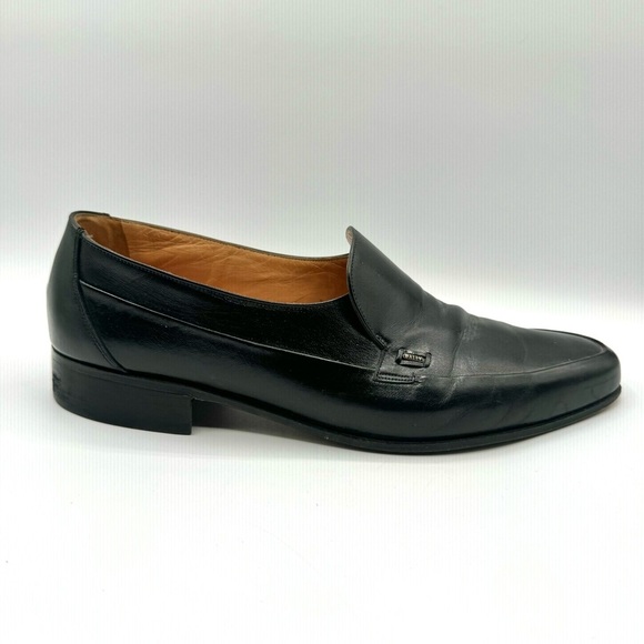 BALLY BLACK LEATHET DRESS SHOES VINTAGE MEN SHOES MADE IN SWITZERLAND SIZE 10.5 - Picture 3 of 17